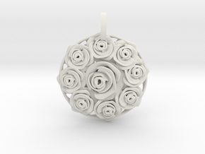 Flower Bouquet Pendant in White Natural Versatile Plastic