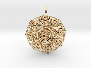 Flower Bouquet Pendant in 14k Gold Plated Brass
