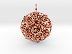 Flower Bouquet Pendant in Polished Copper