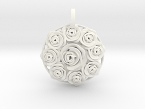 Flower Bouquet Pendant in White Smooth Versatile Plastic