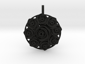 Flower Bouquet Pendant in Black Smooth Versatile Plastic