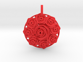 Flower Bouquet Pendant in Red Smooth Versatile Plastic