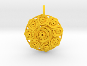 Flower Bouquet Pendant in Yellow Smooth Versatile Plastic