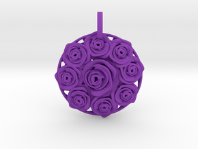 Flower Bouquet Pendant in Purple Smooth Versatile Plastic