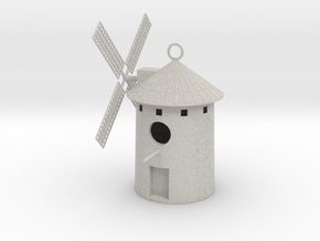 Spanish Windmill Birdhouse in Natural Full Color Sandstone