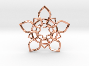 5 Petals Pendant in Polished Copper