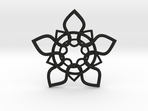 5 Petals Pendant in Black Smooth Versatile Plastic