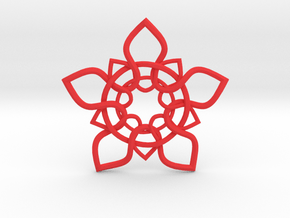 5 Petals Pendant in Red Smooth Versatile Plastic