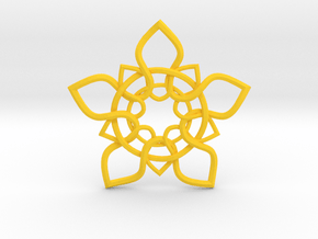 5 Petals Pendant in Yellow Smooth Versatile Plastic