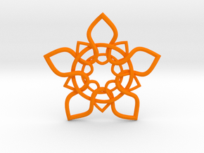 5 Petals Pendant in Orange Smooth Versatile Plastic