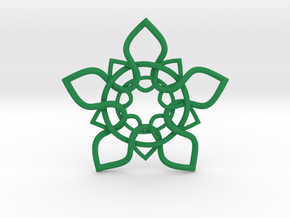 5 Petals Pendant in Green Smooth Versatile Plastic