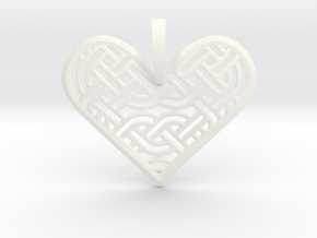 Heart Pendant in White Smooth Versatile Plastic