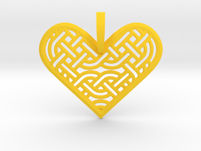 Heart Pendant in Yellow Smooth Versatile Plastic