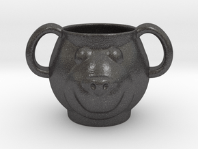 Bear Decorative Mug  in Dark Gray PA12 Glass Beads