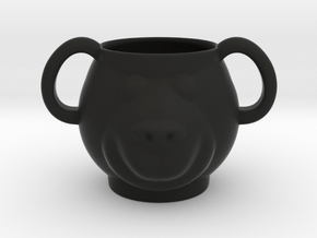 Bear Decorative Mug  in Black Smooth PA12