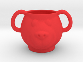Bear Decorative Mug  in Red Smooth Versatile Plastic
