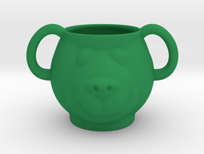 Bear Decorative Mug  in Green Smooth Versatile Plastic