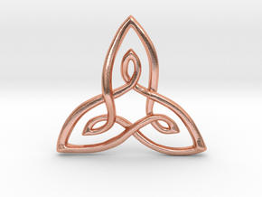 Trifolium Knot Pendant in Natural Copper
