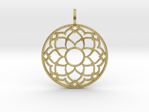 Flower Mandala Pendant in Natural Brass