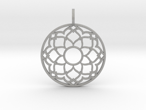 Flower Mandala Pendant in Aluminum