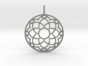Flower Mandala Pendant in Gray PA12