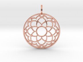 Flower Mandala Pendant in Natural Copper