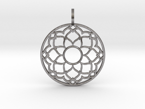Flower Mandala Pendant in Processed Stainless Steel 17-4PH (BJT)