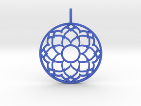 Flower Mandala Pendant in Blue Smooth Versatile Plastic