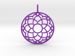 Flower Mandala Pendant in Purple Smooth Versatile Plastic