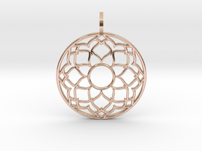 Flower Mandala Pendant in 9K Rose Gold 