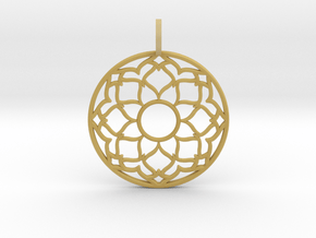 Flower Mandala Pendant in Tan Fine Detail Plastic