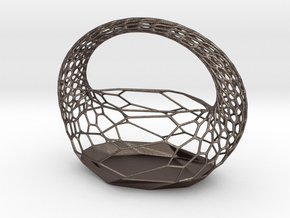 Tissue Basket in Polished Bronzed-Silver Steel