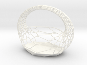 Tissue Basket in White Smooth Versatile Plastic