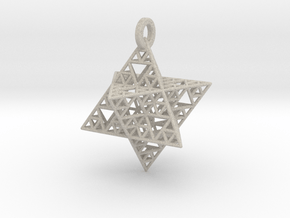 Sierpinski Merkaba Pendant in Natural Sandstone