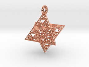 Sierpinski Merkaba Pendant in Polished Copper