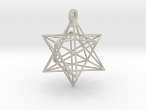 Small Stellated Dodecahedron Pendant in Natural Sandstone
