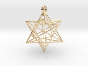 Small Stellated Dodecahedron Pendant in 14K Yellow Gold