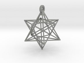 Small Stellated Dodecahedron Pendant in Gray PA12 Glass Beads