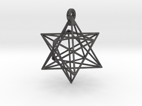 Small Stellated Dodecahedron Pendant in Dark Gray PA12 Glass Beads