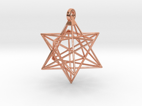 Small Stellated Dodecahedron Pendant in Polished Copper