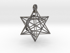 Small Stellated Dodecahedron Pendant in Processed Stainless Steel 17-4PH (BJT)