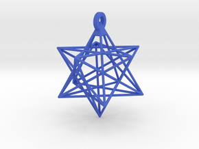 Small Stellated Dodecahedron Pendant in Blue Smooth Versatile Plastic