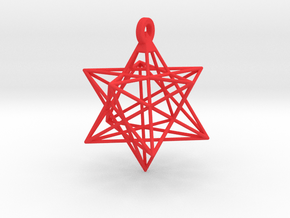 Small Stellated Dodecahedron Pendant in Red Smooth Versatile Plastic