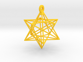 Small Stellated Dodecahedron Pendant in Yellow Smooth Versatile Plastic