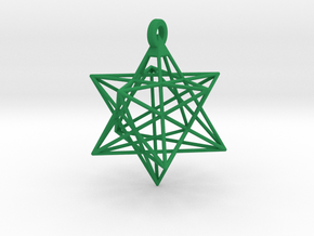 Small Stellated Dodecahedron Pendant in Green Smooth Versatile Plastic