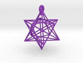 Small Stellated Dodecahedron Pendant in Purple Smooth Versatile Plastic