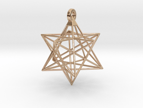 Small Stellated Dodecahedron Pendant in 9K Rose Gold 
