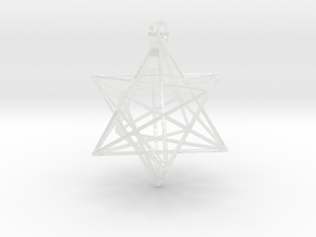 Small Stellated Dodecahedron Pendant in Clear Ultra Fine Detail Plastic