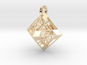 Octahedron Pendant in 14k Gold Plated Brass