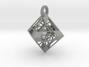 Octahedron Pendant in Gray PA12 Glass Beads
